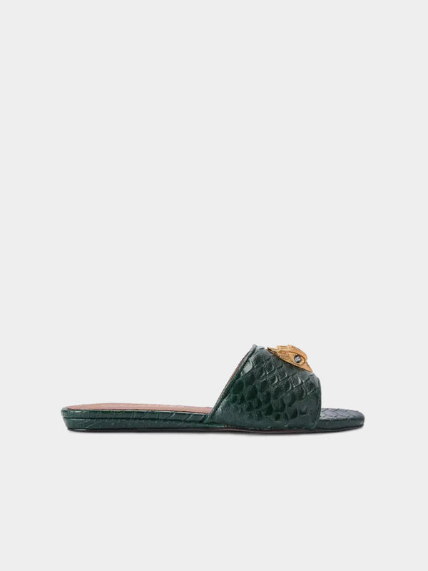 Kurt Geiger London Kensington Flat Sandal - Dark Green