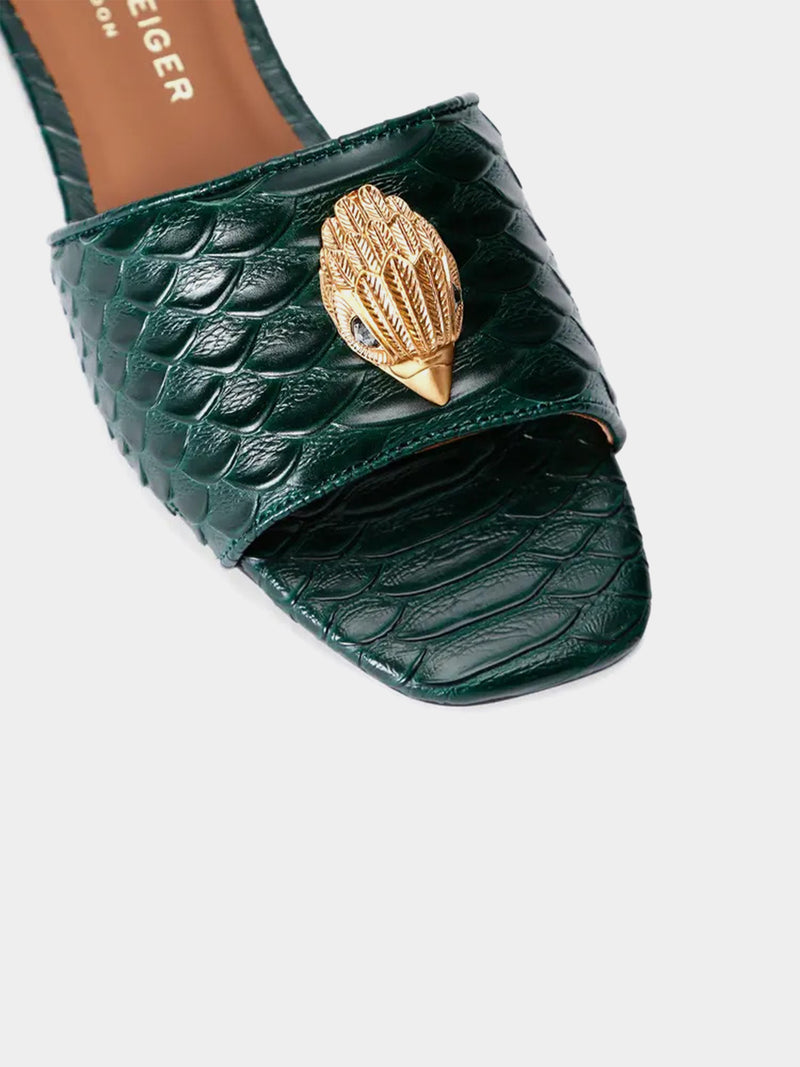 Kurt Geiger London Kensington Flat Sandal - Dark Green