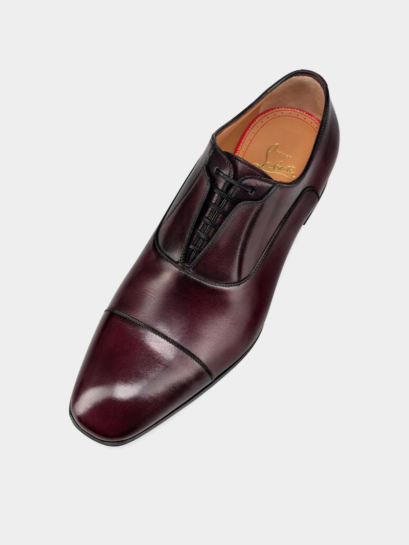 Christian Louboutin Greghost Leather Oxford Shoes - Bordeaux