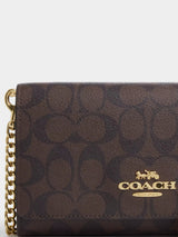 Coach Flap Clutch Crossbody In Signature Canvas - Signature Canvas / Gold / Brown Black