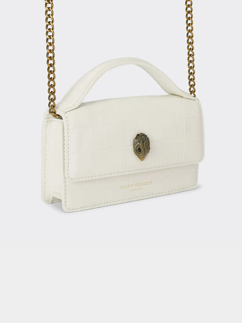 Kurt Geiger London Extra Small Bond Top Handle Bag - White