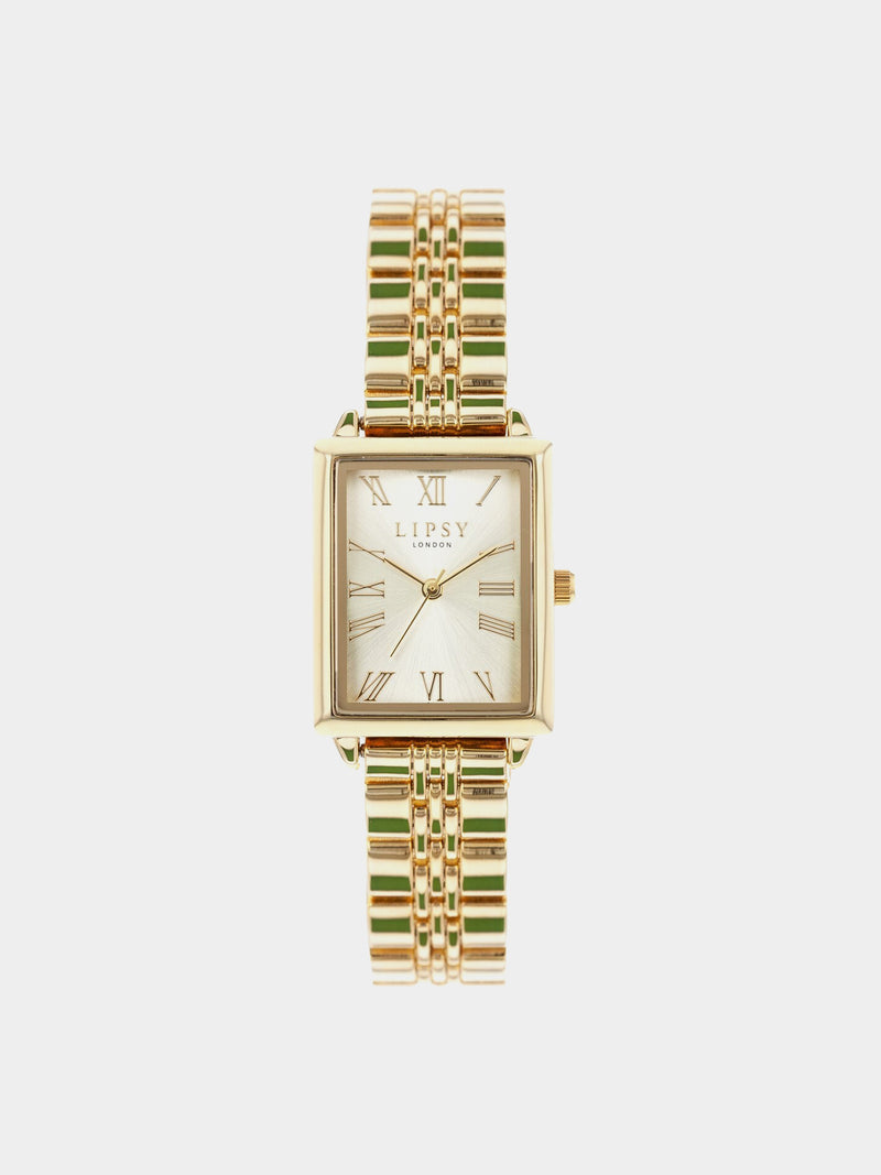 Lipsy London Rctgl SnryDl Watch - Gold