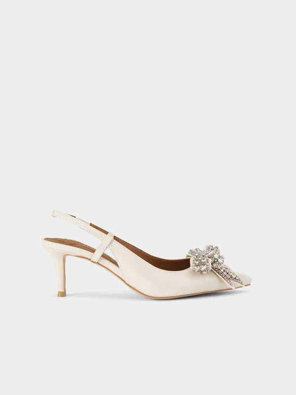 Kurt Geiger London Belgravia Bow Slingback Heel - Bone Combination