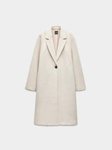 Zara Soft Button Coat - Off White