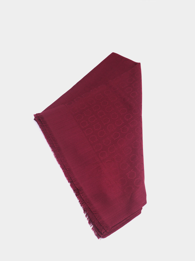 Salvatore Ferragamo Gancini Jacquard Scarf - Deep Red