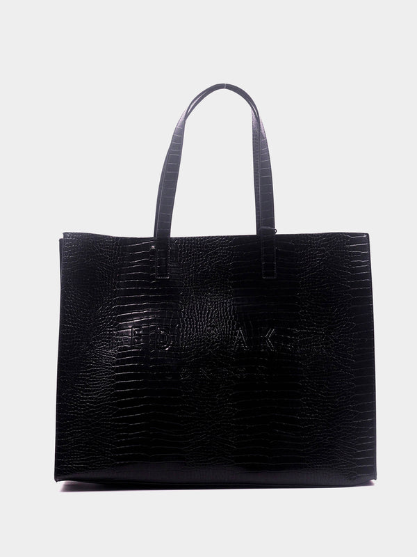 Ted Baker Allicon Mock Croc Icon Tote Bag - Black