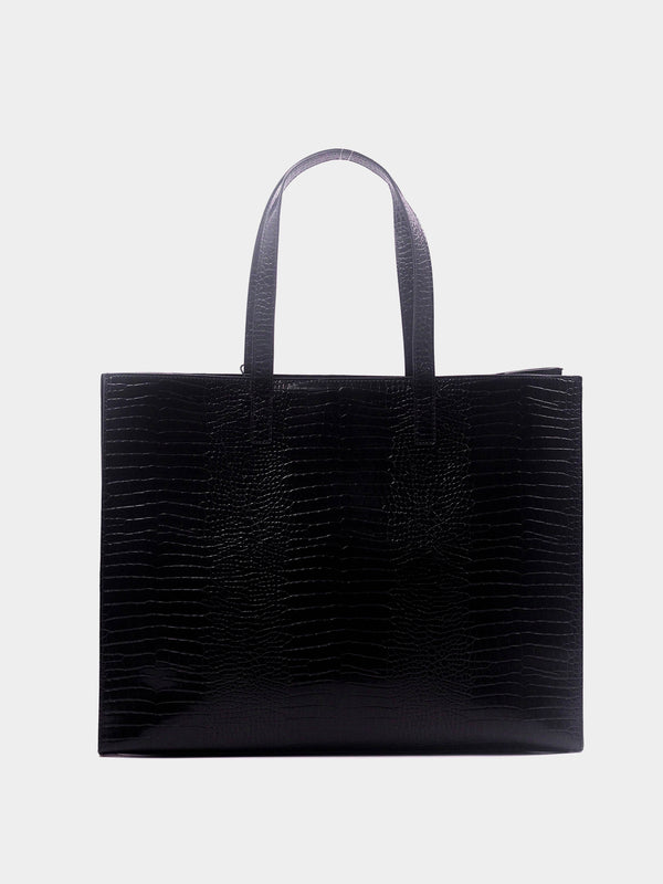 Ted Baker Allicon Mock Croc Icon Tote Bag - Black