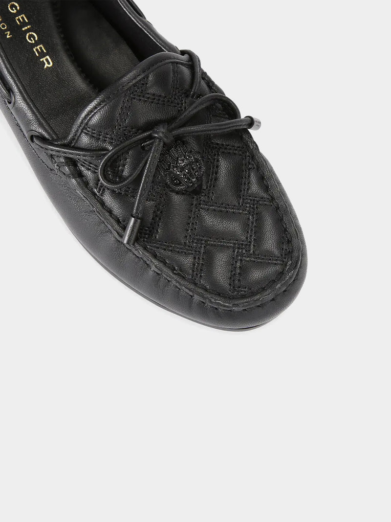 Kurt Geiger London Eagle Moccasin Drench Flat - Black