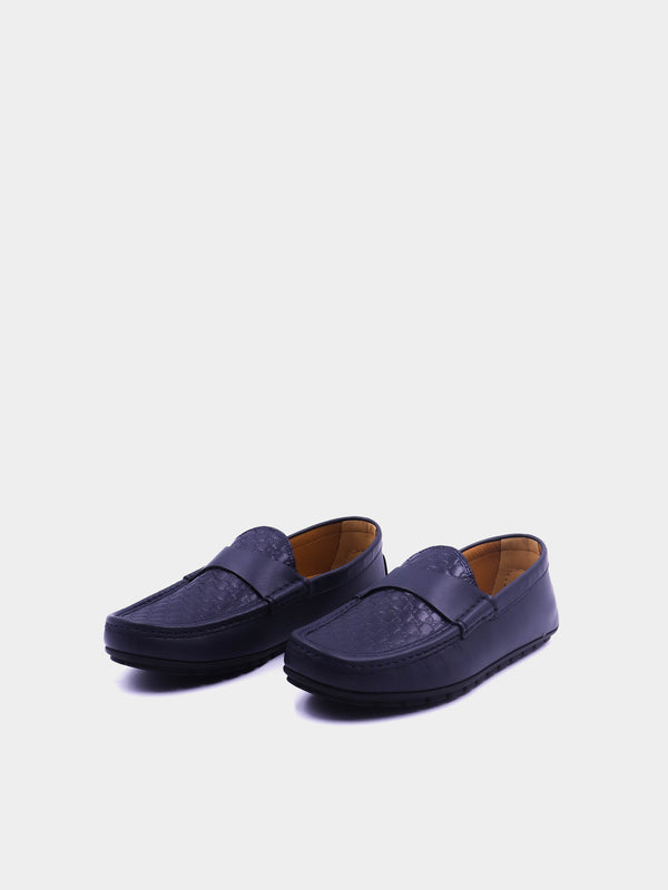 Gucci Mocca Logo Monogram Loafers - Navy