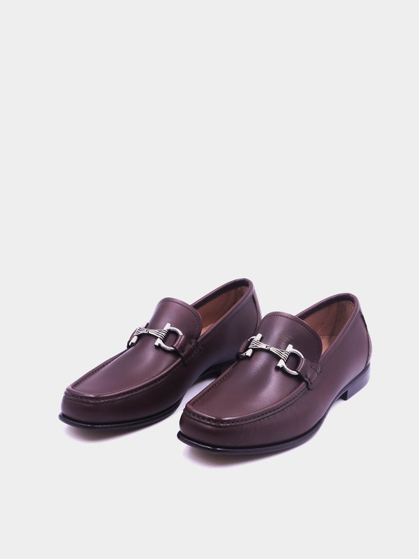 Salvatore Ferragamo Swan Cioccolato Calf Loafers - Brown