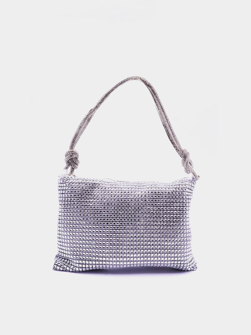 Shein Sparkling Rhinestone Shoulder Bag - Silver