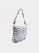 Shein Sparkling Rhinestone Shoulder Bag - Silver