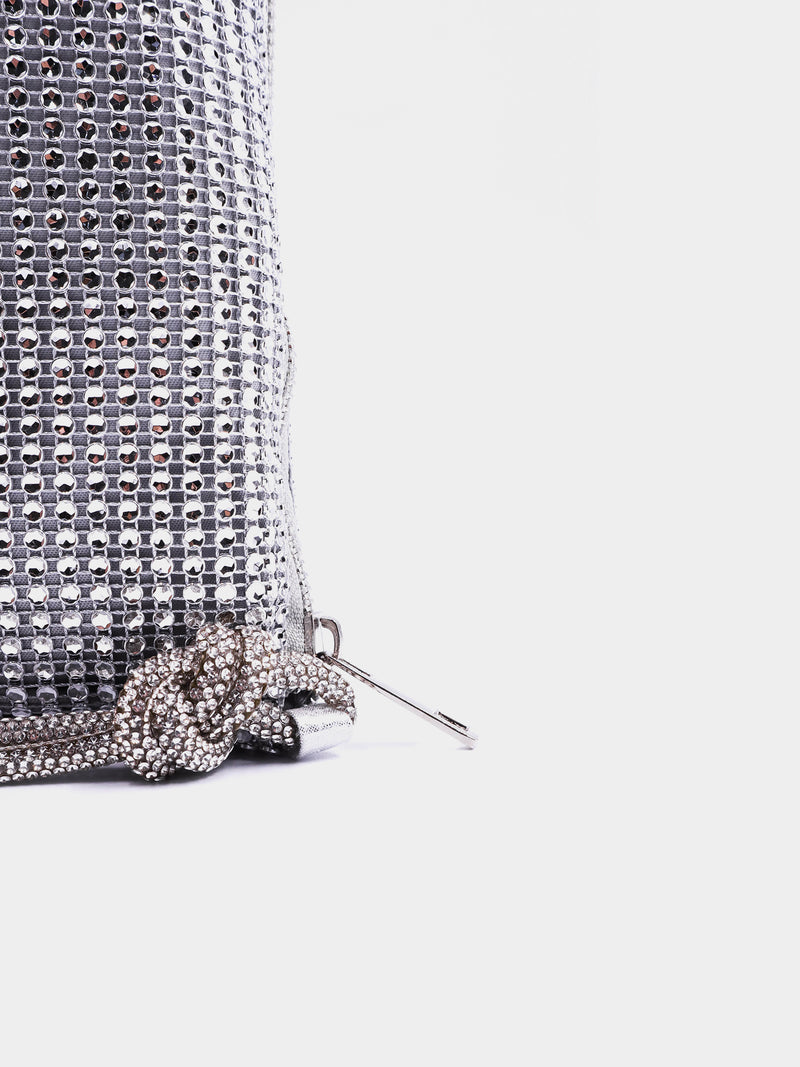 Shein Sparkling Rhinestone Shoulder Bag - Silver