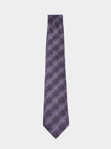 Gucci Geometric Pattern Silk Tie - Purple