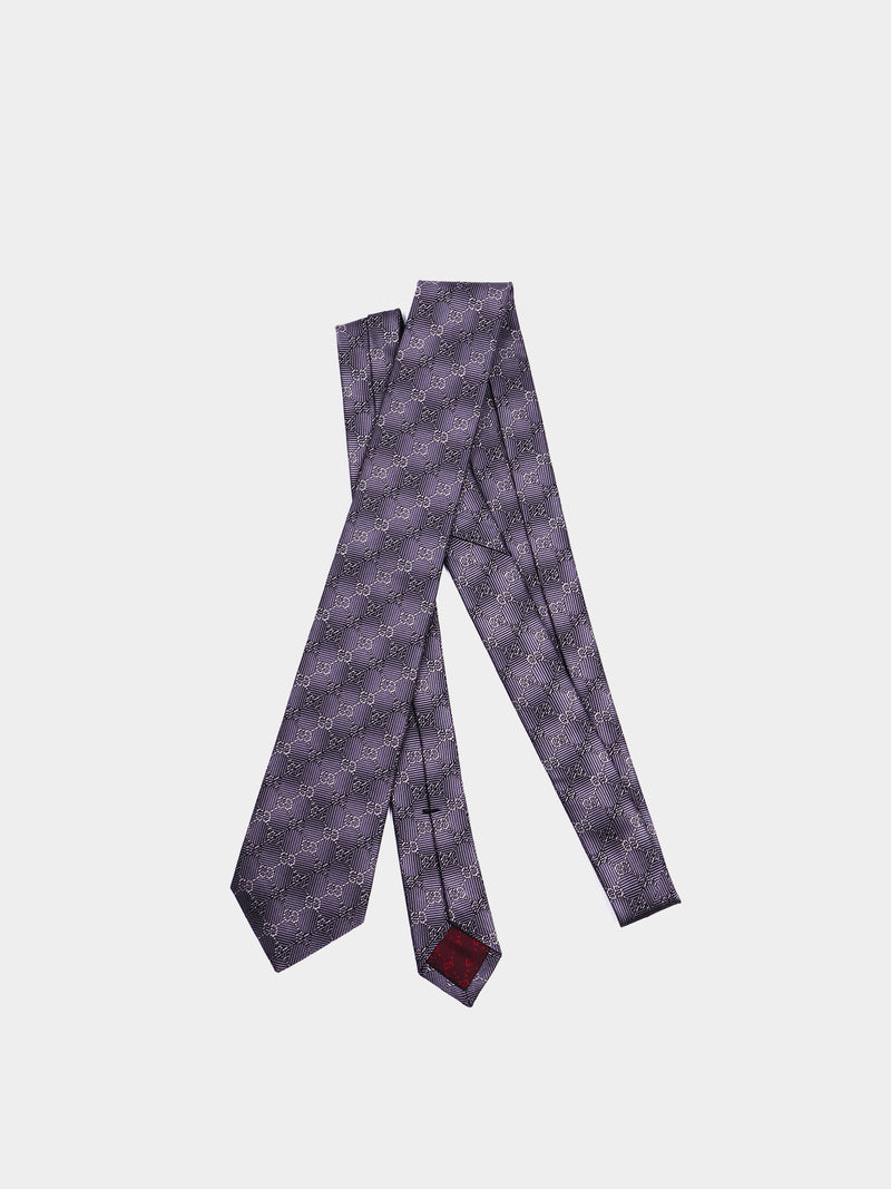 Gucci Geometric Pattern Silk Tie - Purple