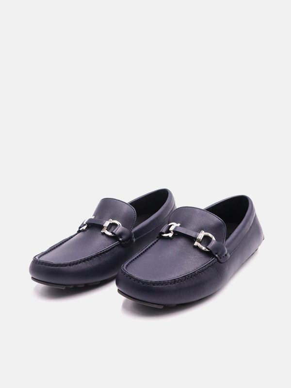 Salvatore Ferragamo Salamanca Nero Skin Loafer - Blue Marin