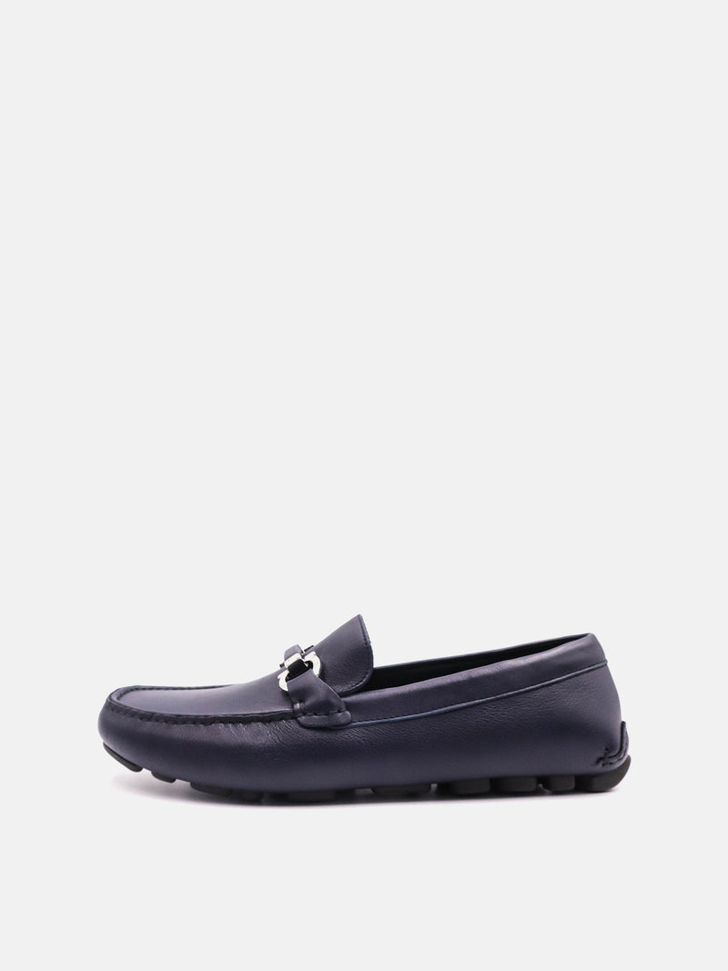 Salvatore Ferragamo Salamanca Nero Skin Loafer - Blue Marin